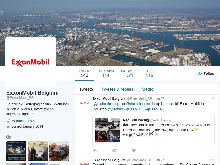 ExxonMobil België - @ExxonMobil_BE